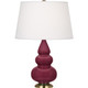 Robert Abbey - SM30X - One Light Accent Lamp - Small Triple Gourd - Sugar Plum Glazed Ceramic w/Antique Natural Brass