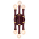 Robert Abbey - SM75 - Six Light Wall Sconce - Kane - Sugar Plum w/Modern Brass