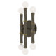 Robert Abbey - ST75 - Six Light Wall Sconce - Kane - Smokey Taupe w/Modern Brass