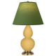 Robert Abbey - SU10G - One Light Accent Lamp - Small Double Gourd - Sunset Yellow Glazed Ceramic w/Antique Natural Brass