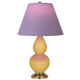 Robert Abbey - SU10L - One Light Accent Lamp - Small Double Gourd - Sunset Yellow Glazed Ceramic w/Antique Natural Brass