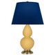 Robert Abbey - SU10N - One Light Accent Lamp - Small Double Gourd - Sunset Yellow Glazed Ceramic w/Antique Natural Brass
