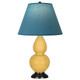 Robert Abbey - SU11B - One Light Accent Lamp - Small Double Gourd - Sunset Yellow Glazed Ceramic w/Deep Patina Bronze
