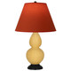 Robert Abbey - SU11T - One Light Accent Lamp - Small Double Gourd - Sunset Yellow Glazed Ceramic w/Deep Patina Bronze