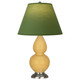 Robert Abbey - SU12G - One Light Accent Lamp - Small Double Gourd - Sunset Yellow Glazed Ceramic w/Antique Silver