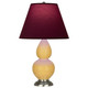 Robert Abbey - SU12P - One Light Accent Lamp - Small Double Gourd - Sunset Yellow Glazed Ceramic w/Antique Silver