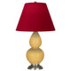 Robert Abbey - SU12R - One Light Accent Lamp - Small Double Gourd - Sunset Yellow Glazed Ceramic w/Antique Silver