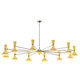 Robert Abbey - SU13SU - 12 Light Chandelier - Clare - Polished Nickel w/Sunset Painted