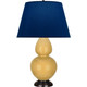 Robert Abbey - SU21N - One Light Table Lamp - Double Gourd - Sunset Yellow Glazed Ceramic w/Deep Patina Bronze