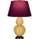 Robert Abbey - SU21P - One Light Table Lamp - Double Gourd - Sunset Yellow Glazed Ceramic w/Deep Patina Bronze