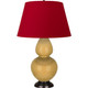 Robert Abbey - SU21R - One Light Table Lamp - Double Gourd - Sunset Yellow Glazed Ceramic w/Deep Patina Bronze