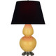 Robert Abbey - SU22K - One Light Table Lamp - Double Gourd - Sunset Yellow Glazed Ceramic w/Antique Silver