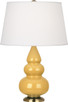 Robert Abbey - SU30X - One Light Accent Lamp - Small Triple Gourd - Sunset Yellow Glazed Ceramic w/Antique Natural Brass