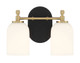 Craftmade - 60302-FBSB - Two Light Vanity - Council - Flat Black/Satin Brass