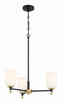 Craftmade - 60323-FBSB - Three Light Chandelier - Council - Flat Black/Satin Brass