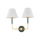 Hudson Valley - MDS2201-AGB/SSG - Two Light Wall Sconce - Wedgewood - Aged Brass