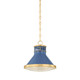 Hudson Valley - MDS2404-AGB/FBL - One Light Pendant - Highclere - Aged Brass