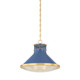 Hudson Valley - MDS2405-AGB/FBL - One Light Pendant - Highclere - Aged Brass
