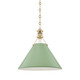 Hudson Valley - MDS352-AGB/LFG - One Light Pendant - Painted No. 2 - Aged Brass