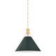 Hudson Valley - MDS352-AGB/SSG - One Light Pendant - Painted No. 2 - Aged Brass