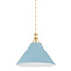 Hudson Valley - MDS352L-AGB/BB - One Light Pendant - Painted No. 2 - Aged Brass