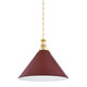Hudson Valley - MDS352L-AGB/CRN - One Light Pendant - Painted No. 2 - Aged Brass