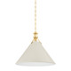 Hudson Valley - MDS352L-AGB/OW - One Light Pendant - Painted No. 2 - Aged Brass