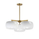Maxim - 26143WTNAB - Three Light Chandelier - Glazed - White/Natural Aged Brass