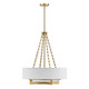 Savoy House - 7-4999-4-322 - Four Light Pendant - Brentwood - Warm Brass