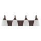 Capital Lighting - 115141BZ-337 - Four Light Vanity - Trenton - Bronze