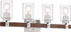 Nuvo Lighting - 60-6964 - Four Light Vanity - Arabel - Brushed Nickel / Nutmeg Wood