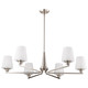 Nuvo Lighting - 60-8226 - Six Light Chandelier - Lune - Brushed Nickel