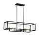 Lighting One E - V6-L1-2927-5-137 - Five Light Linear Chandelier - Harris - Textured Black W/ Warm Brass