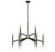 Lighting One E - V6-L1-5611-18-143 - 18 Light Chandelier - Rossi - Matte Black w/ Warm Brass