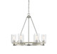Lighting One E - V6-L1-7600-6-165 - Six Light Chandelier - Lynwood - Satin Nickel W/ Greywood