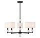 Lighting One E - V6-L1-9722-5-89 - Five Light Chandelier - Cardiff - Matte Black