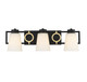 Lighting One E - V6-L8-4450-3-143 - Three Light Bathroom Vanity - Russo - Matte Black w/ Warm Brass