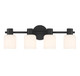 Lighting One E - V6-L8-9022-4-BK - Four Light Bathroom Vanity - Strand - Matte Black
