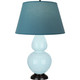 Robert Abbey - 1646B - One Light Table Lamp - Double Gourd - Baby Blue Glazed Ceramic w/Deep Patina Bronze