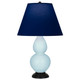 Robert Abbey - 1656N - One Light Accent Lamp - Small Double Gourd - Baby Blue Glazed Ceramic w/Deep Patina Bronze