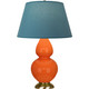 Robert Abbey - 1665B - One Light Table Lamp - Double Gourd - Pumpkin Glazed Ceramic w/Antique Natural Brass