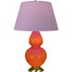 Robert Abbey - 1665L - One Light Table Lamp - Double Gourd - Pumpkin Glazed Ceramic w/Antique Natural Brass