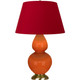Robert Abbey - 1665R - One Light Table Lamp - Double Gourd - Pumpkin Glazed Ceramic w/Antique Natural Brass