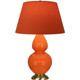 Robert Abbey - 1665T - One Light Table Lamp - Double Gourd - Pumpkin Glazed Ceramic w/Antique Natural Brass