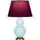 Robert Abbey - 1666P - One Light Table Lamp - Double Gourd - Baby Blue Glazed Ceramic w/Antique Natural Brass
