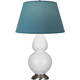 Robert Abbey - 1670B - One Light Table Lamp - Double Gourd - Lily Glazed Ceramic w/Antique Silver