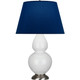 Robert Abbey - 1670N - One Light Table Lamp - Double Gourd - Lily Glazed Ceramic w/Antique Silver