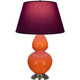 Robert Abbey - 1675P - One Light Table Lamp - Double Gourd - Pumpkin Glazed Ceramic w/Antique Silver