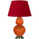 Robert Abbey - 1675R - One Light Table Lamp - Double Gourd - Pumpkin Glazed Ceramic w/Antique Silver