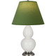 Robert Abbey - 1690G - One Light Accent Lamp - Small Double Gourd - Lily Glazed Ceramic w/Antique Silver